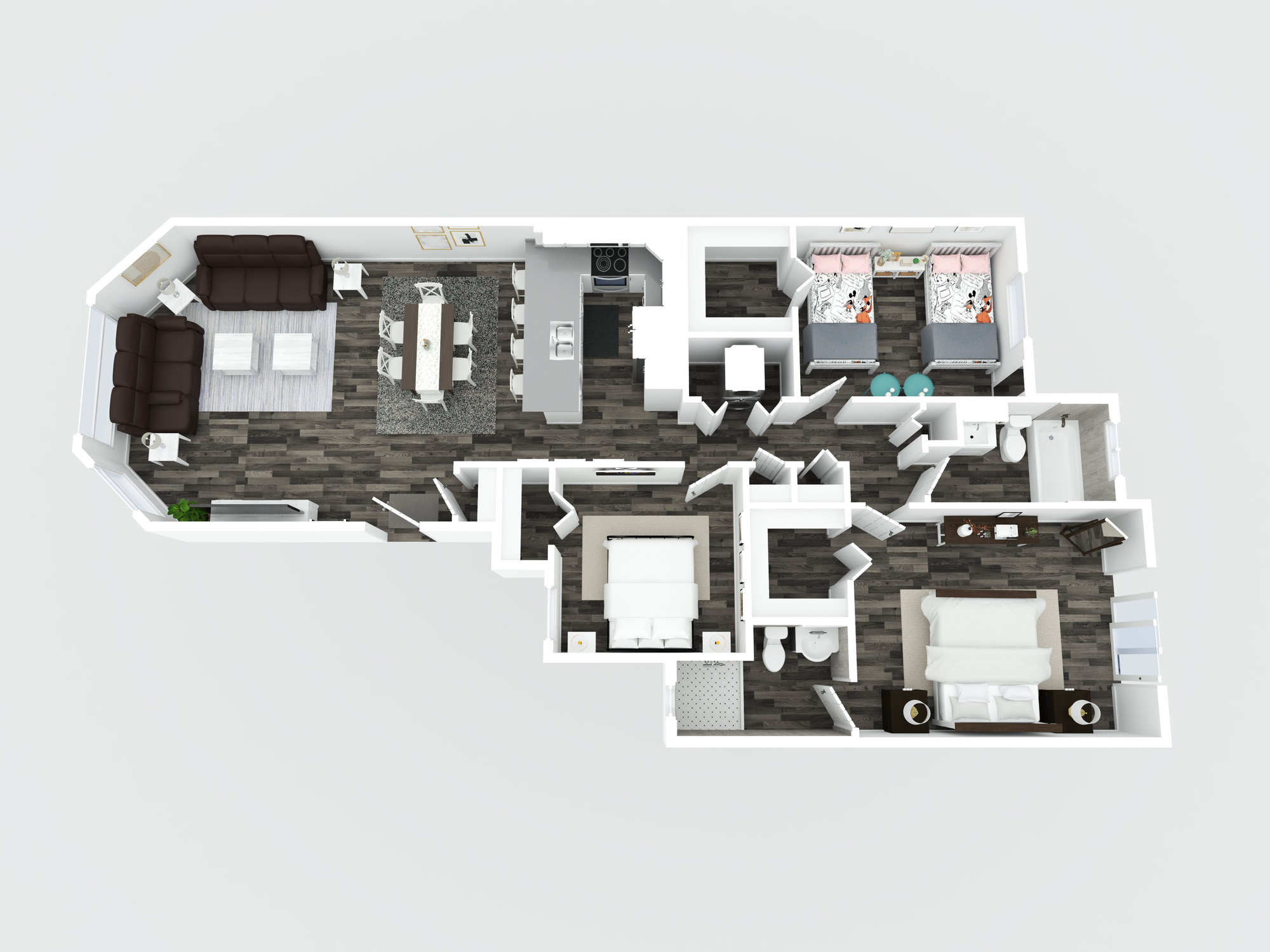 colored three dimensional floorplan